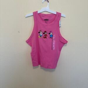 Disney Mickey & Friends Pink Ribbed Tank Top Minnie Mouse Women's XXL NWT